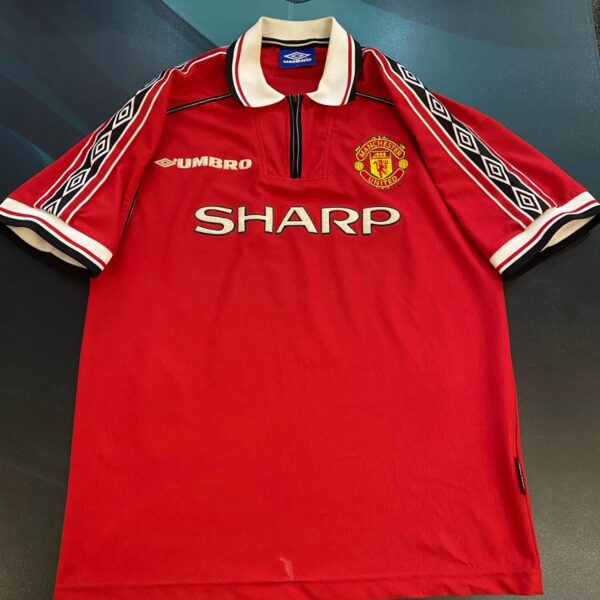 Camiseta del Manchester United temporada 1998 1999 7 Beckham talle L