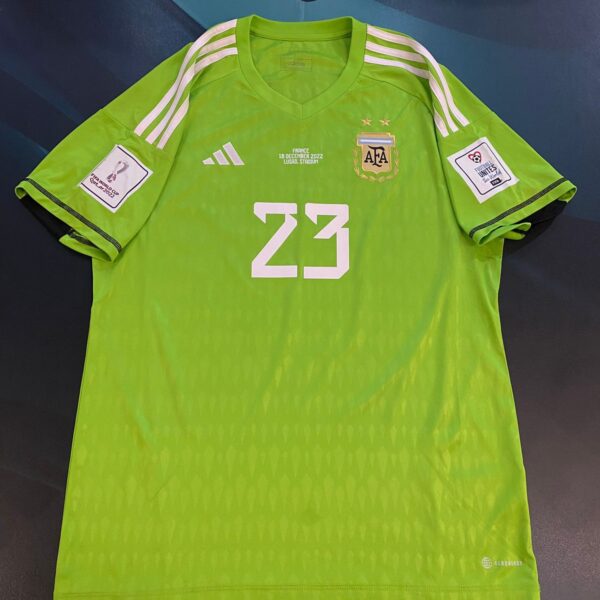 Camiseta de arquero de la selección Argentina 23 Martinez talle L