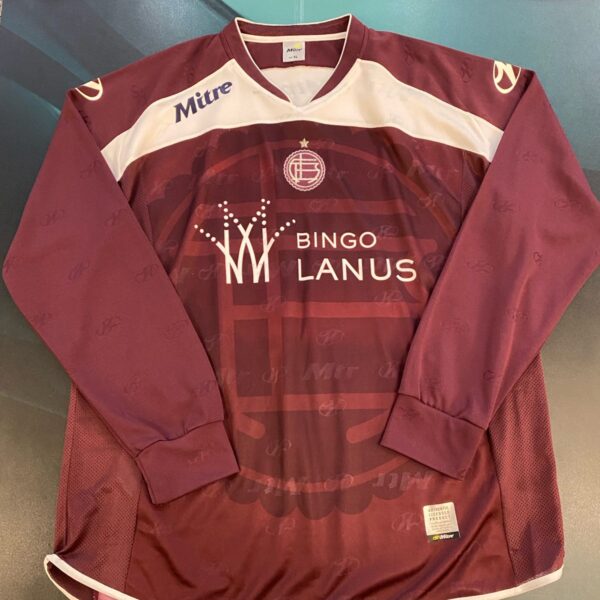 MATCHWORN Camiseta de Lanus titular año 2004 usada por CLAUDIO GRAF