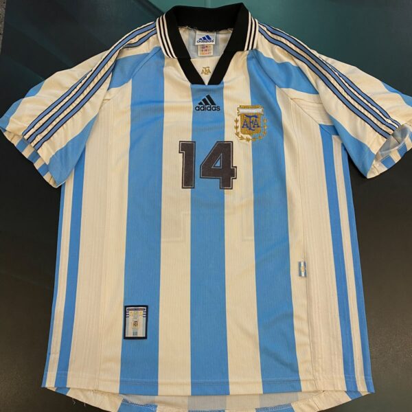 matchworn   Camiseta de la selección argentina año 1998 talle L usada por el cholo simeone en amistoso vs Irlanda !