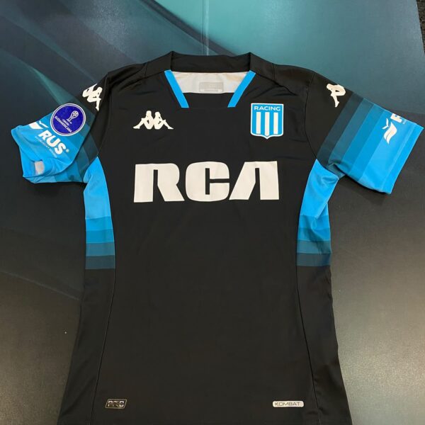 Camiseta de racing alternativa usada en juego copa sudamericana 2024 talle M 37 acevedo