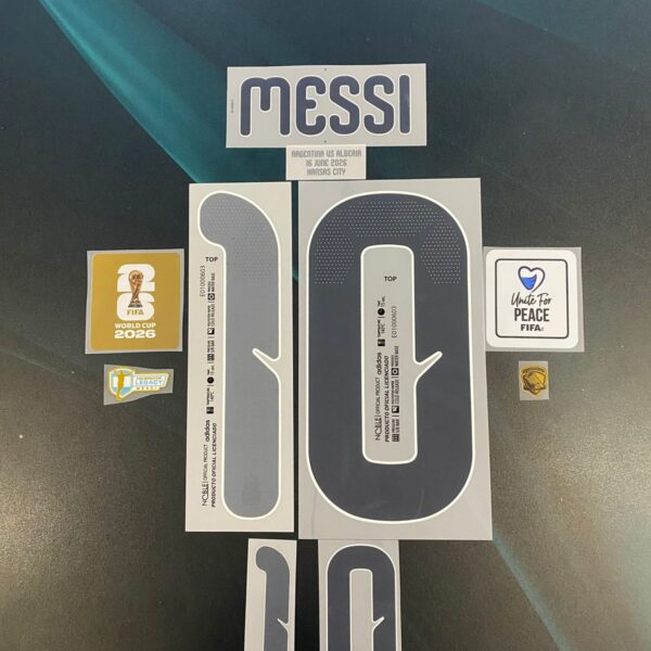 set completo de parches partido vs argelia messi mundial 2026 + 10 messi