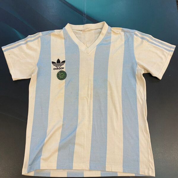 Camiseta de racing usada en partido por perico Perez 5 año 1988 1989 INCA SEGUROS.