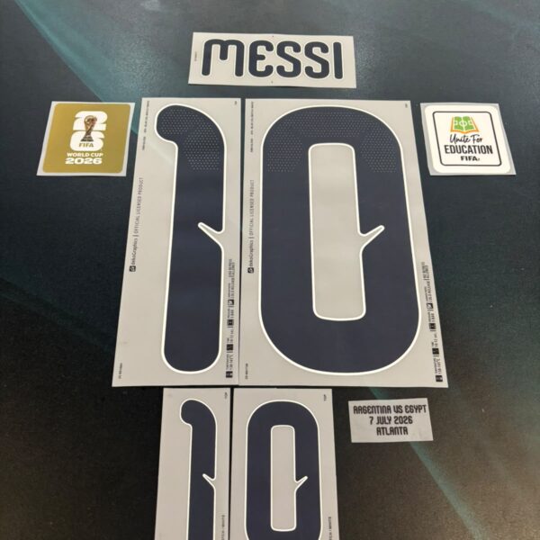 set completo de parches partido vs egipto messi mundial 2026 + 10 messi
