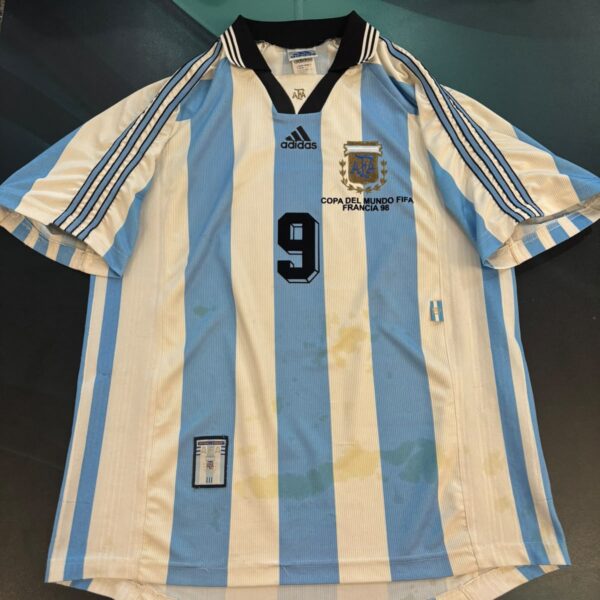 Camiseta de la selección Argentina  1998 9 Batistuta talle L