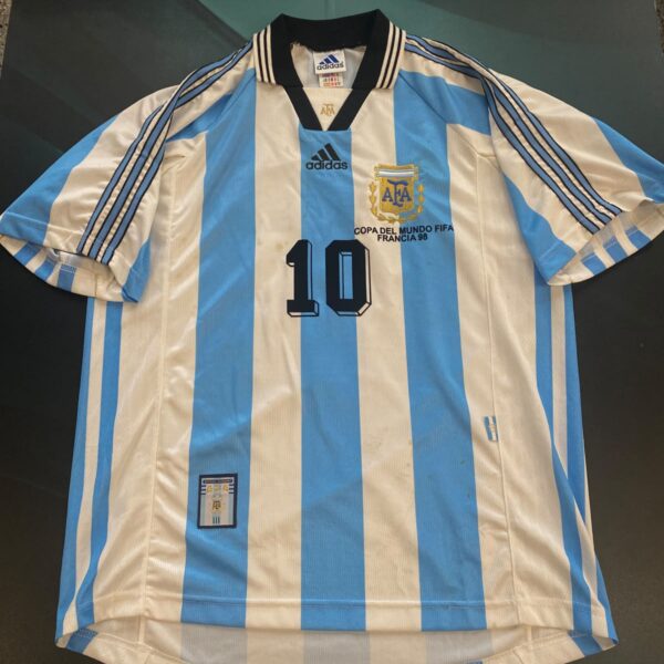 Camiseta de la selección Argentina 1998 10 Ortega talle M