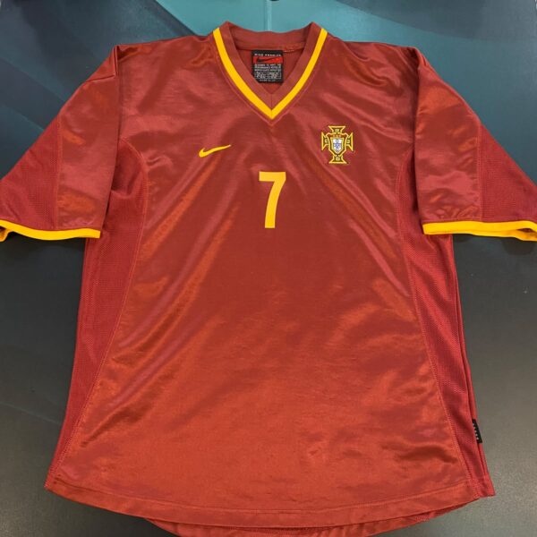 Camiseta de la selección de Portugal 2000 2002 7 Figo talle XL