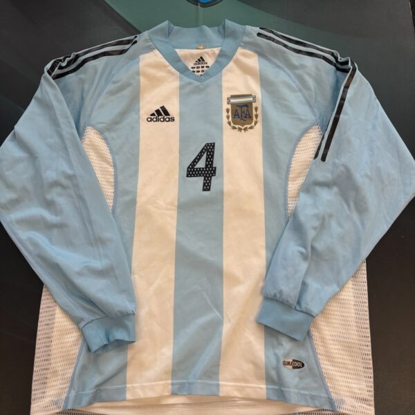 Camiseta magas largas de la selección Argentina doble tela mundial sub 17 Finlandia 2003 4 Pablo Alvarado talle L