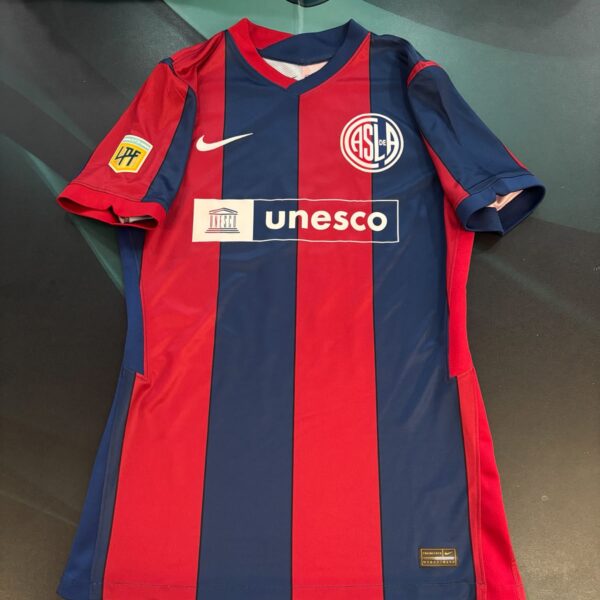 Camiseta de San Lorenzo utileria usada en partido por 6 gattoni talle M
