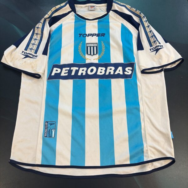 Camiseta de Racing Club número 10 “La Gata” Fernández. Talle XL.