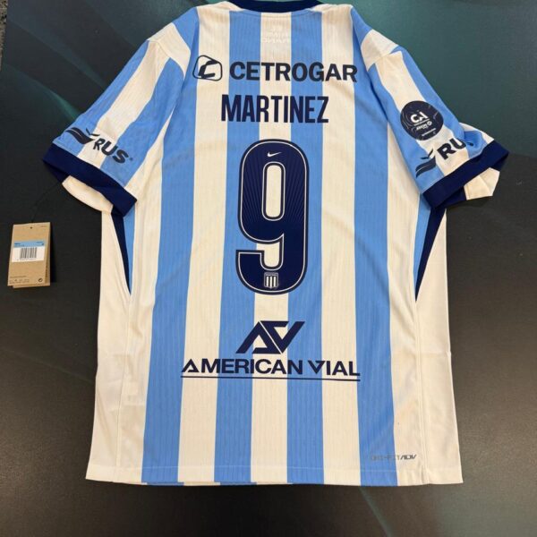 Camiseta titular de Racing Club 2026  talle M versión de juego vs  Belgrano Copa Argentina 9 Martínez