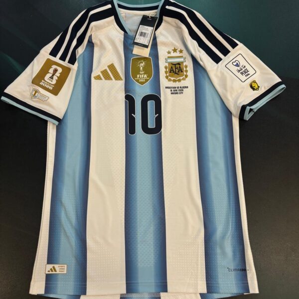 Camiseta titular Selección Argentina versión de juego talle S 10 messi vs argelia