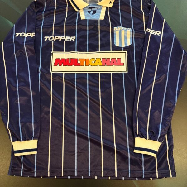 Camiseta alternativa de Racing Club año 1995 usada x Tito Pompei 11 vs. Rosario Central