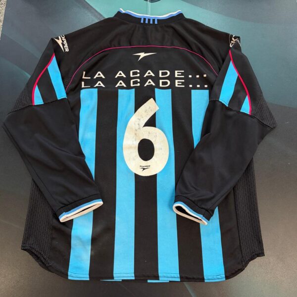 Camiseta alternativa mangas largas de Racing Club año 2001 usada por 6 Ubeda talle L