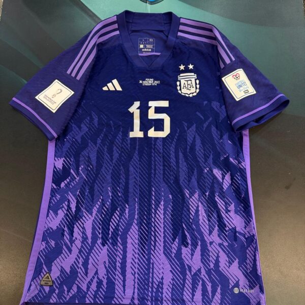 Camiseta alternativa de la selección Argentina mundial 2022 vs Polonia 15 Correa talle L