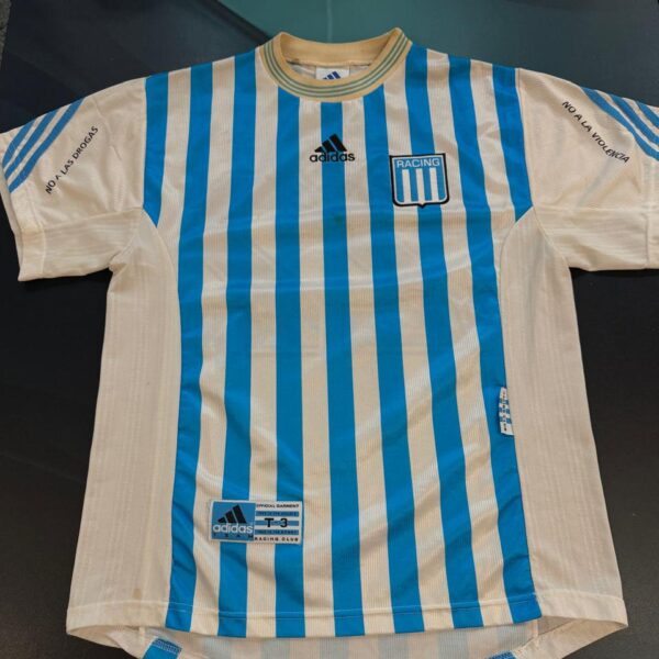Camiseta de Racing año 1999 talle M ⭐️MATCHWORN⭐️ 22 Estevez