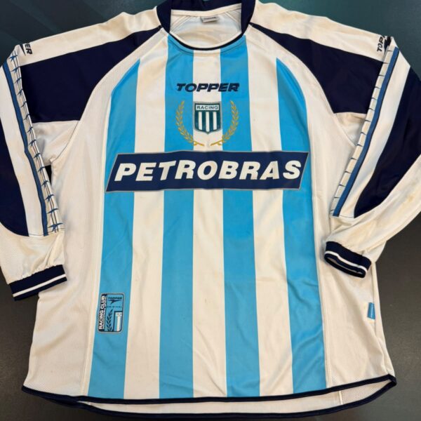Camiseta titular manga larga Racing Club 2004 talle L 25 usada x Javier Pinola