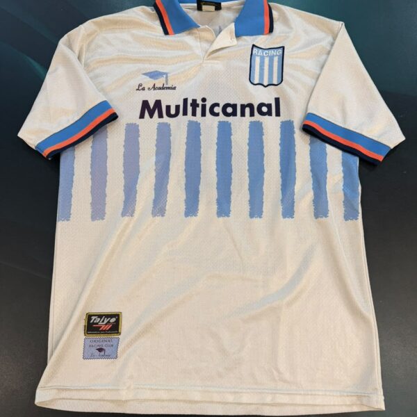 CAMISETA DE RACING USADA POR MARCELO ALEJANDRO CHELO DELGADO EN EL AÑO 1998